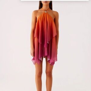 Peppermayo Orange and Pink Mini Dress